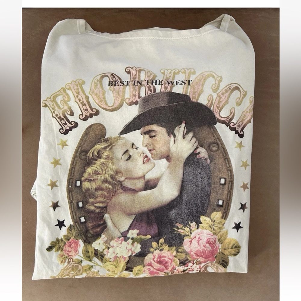 Fiorucci Best In The West Buffalo Western Long Sleeve T-Shirt Top NWT Size Small